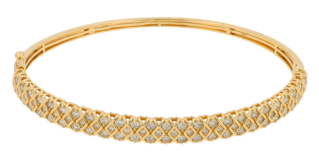 10K YG 2 CT Diamond Bangle