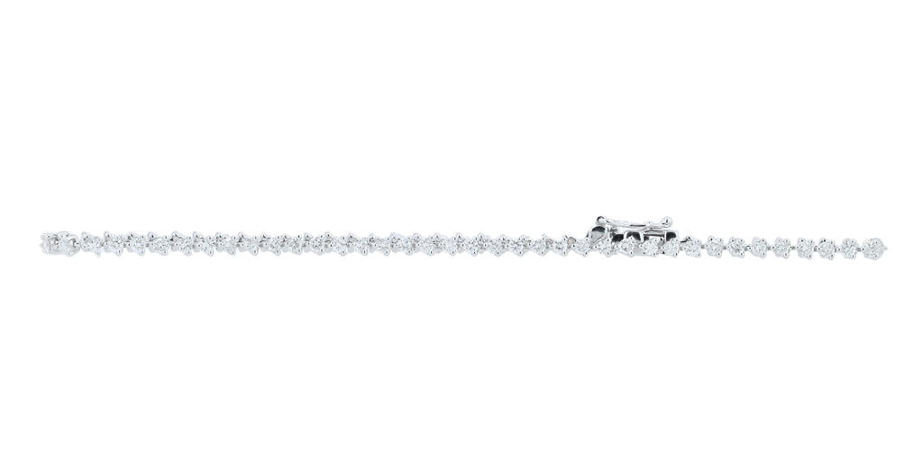 14K WG 1.60 CT Straight Link 3-Prong Diamond Bracelet
