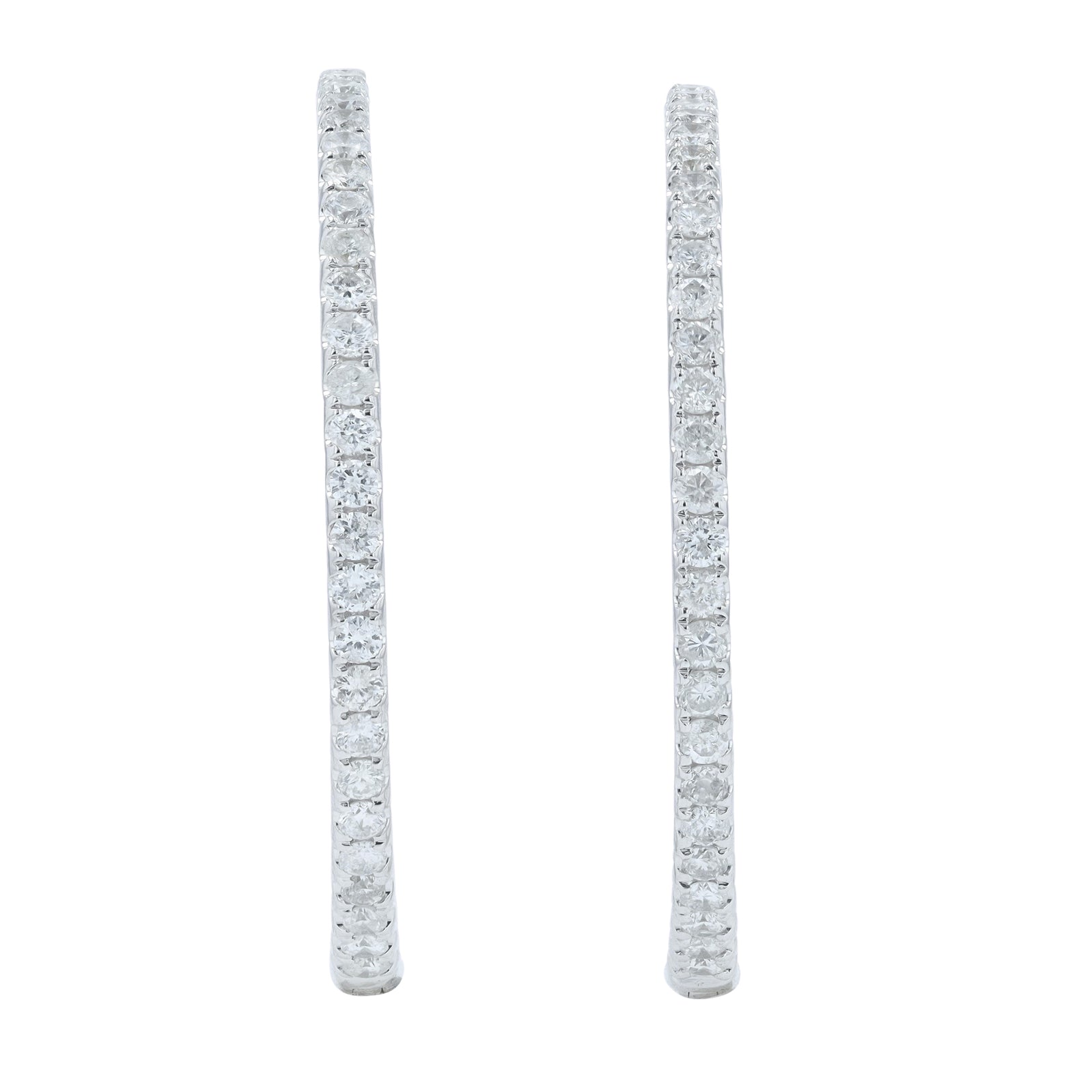 14K 2 CT Diamond 1.25" Inside-Out Hoops<p><strong>More Colors Available</p></strong>