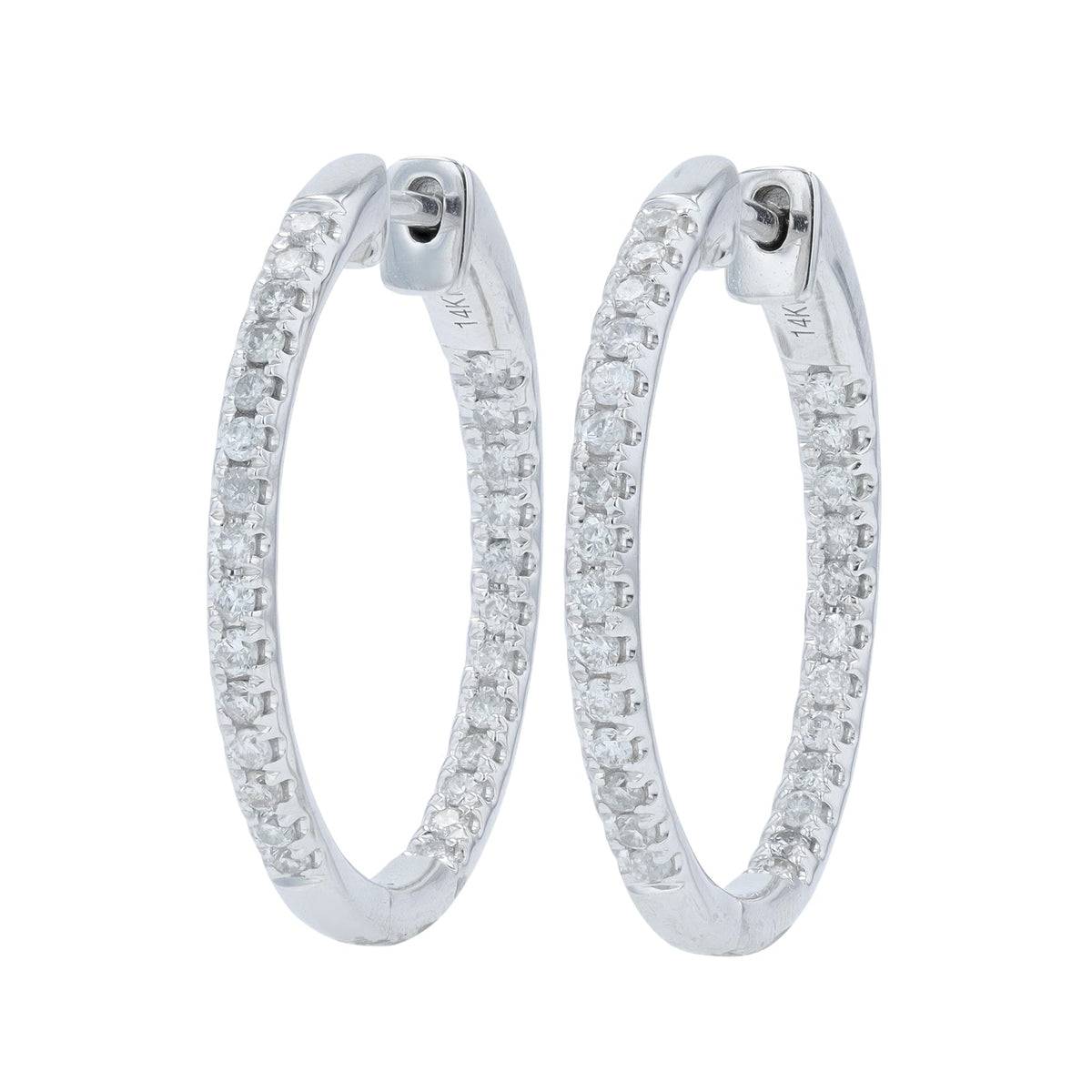 14K WG 1/2 CT Diamond Inside-Out Hoops<p><strong>$449</p></strong>