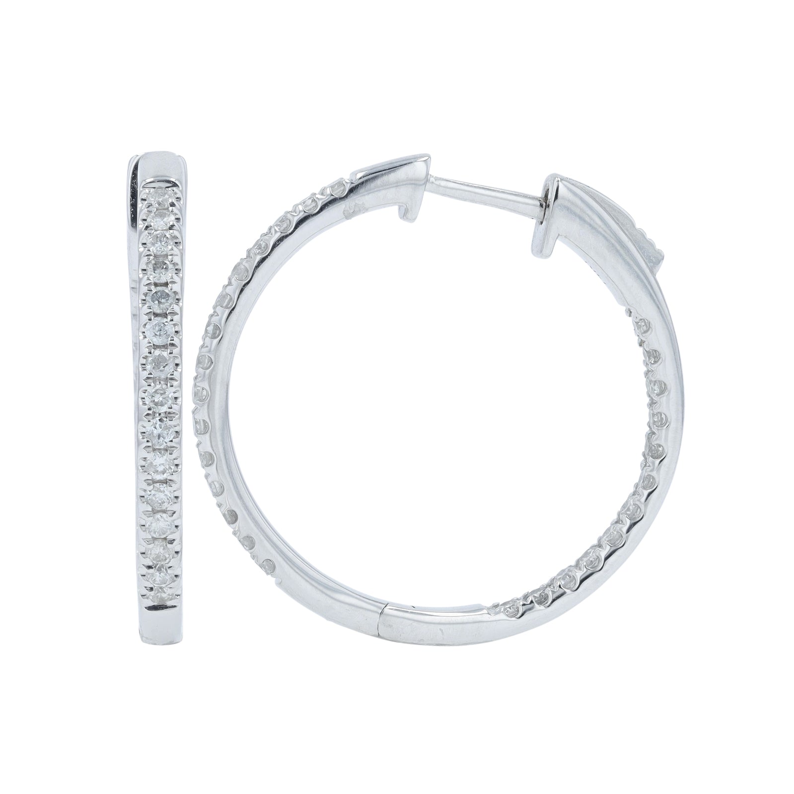 14K WG 1/2 CT Diamond Inside-Out Hoops<p><strong>$449</p></strong>
