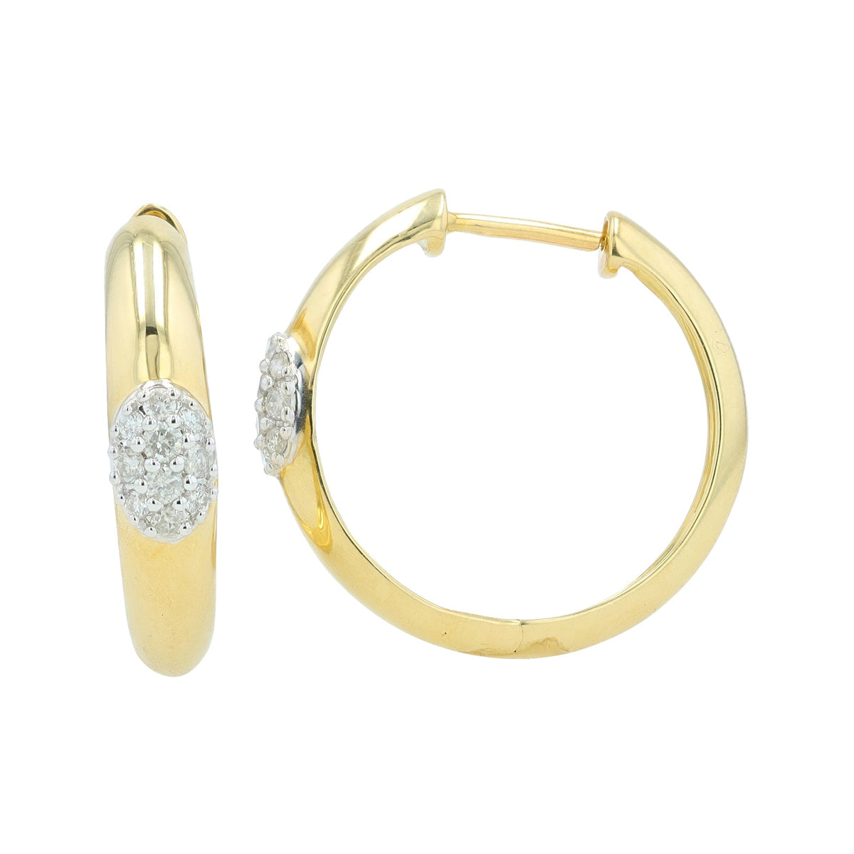 10K YG 1/4 CT Diamond Hoops