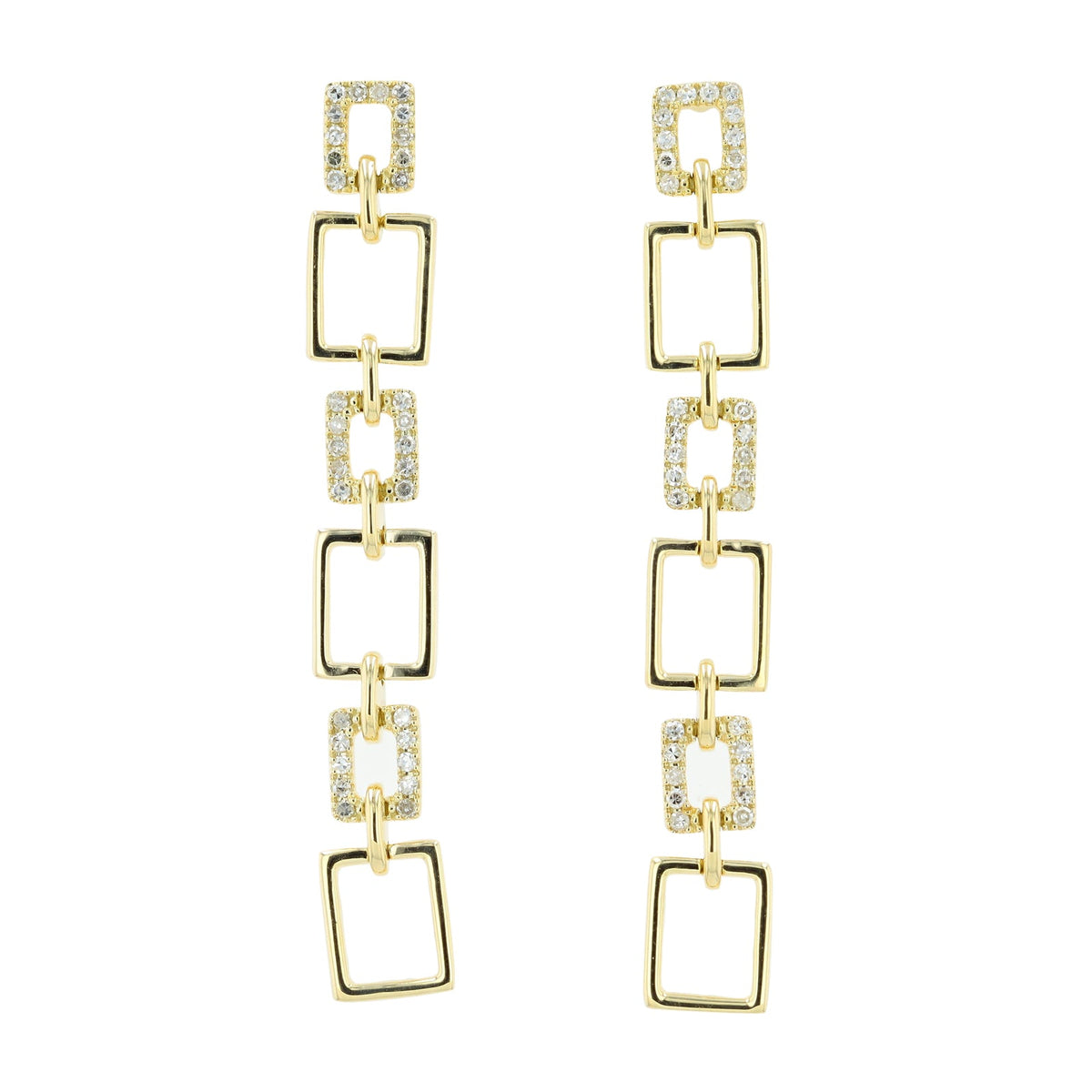 14K YG .32 CTW Diamond Dangle Earrings