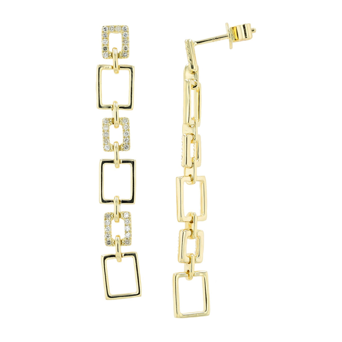 14K YG .32 CTW Diamond Dangle Earrings