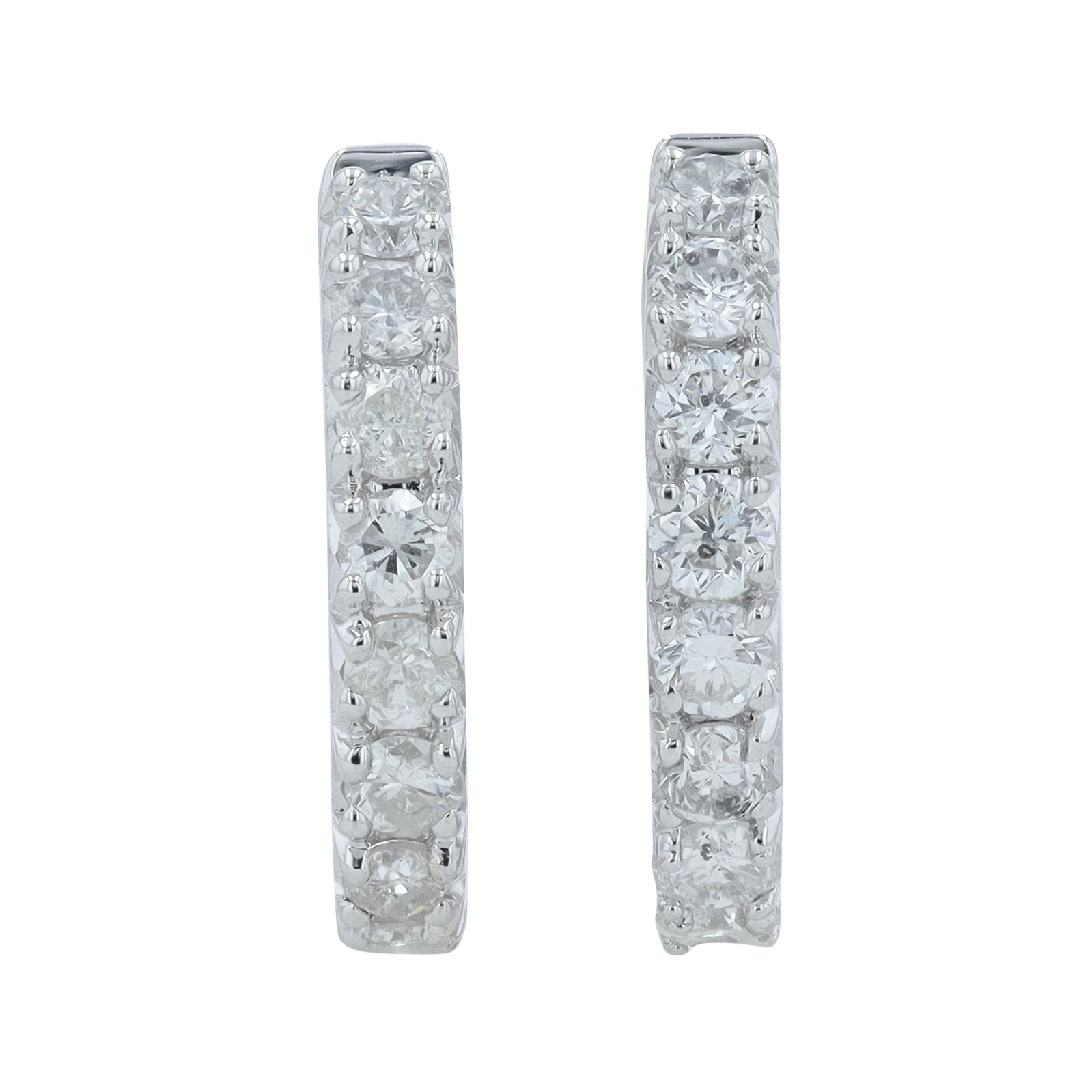 14K WG 0.70 CT Diamond Hoops