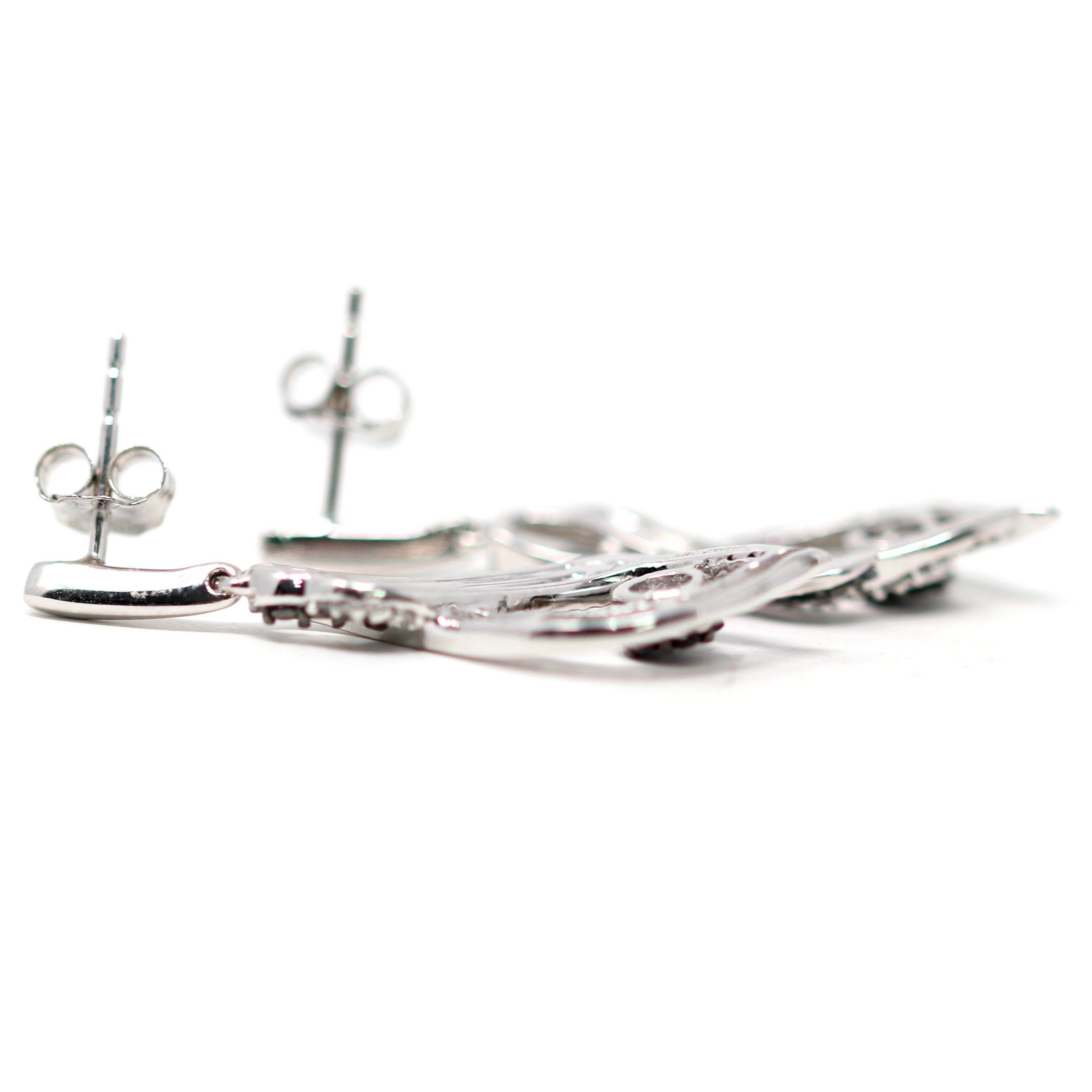 10K WG Black & White Diamond Earrings
