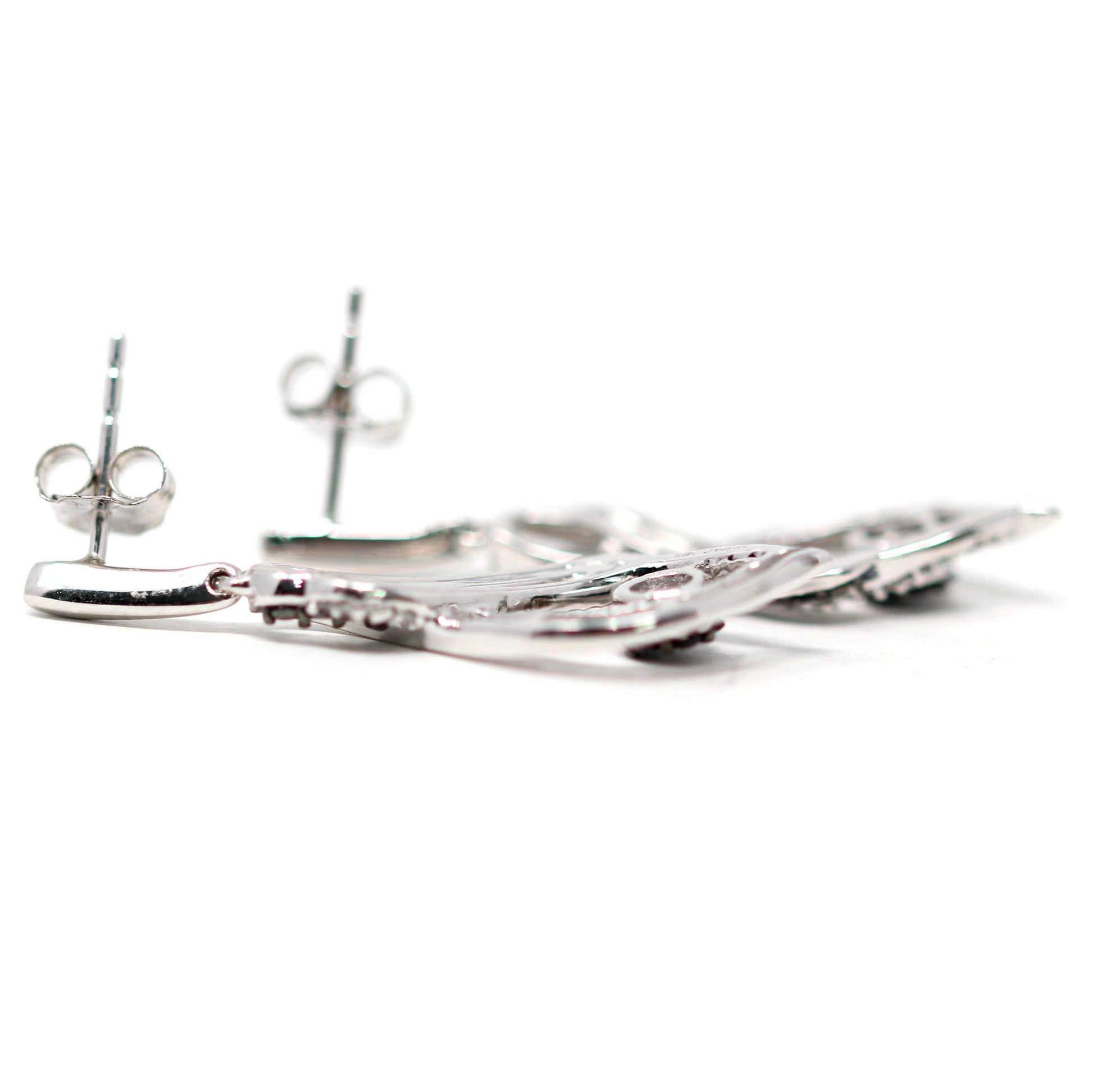 10K WG Black & White Diamond Earrings