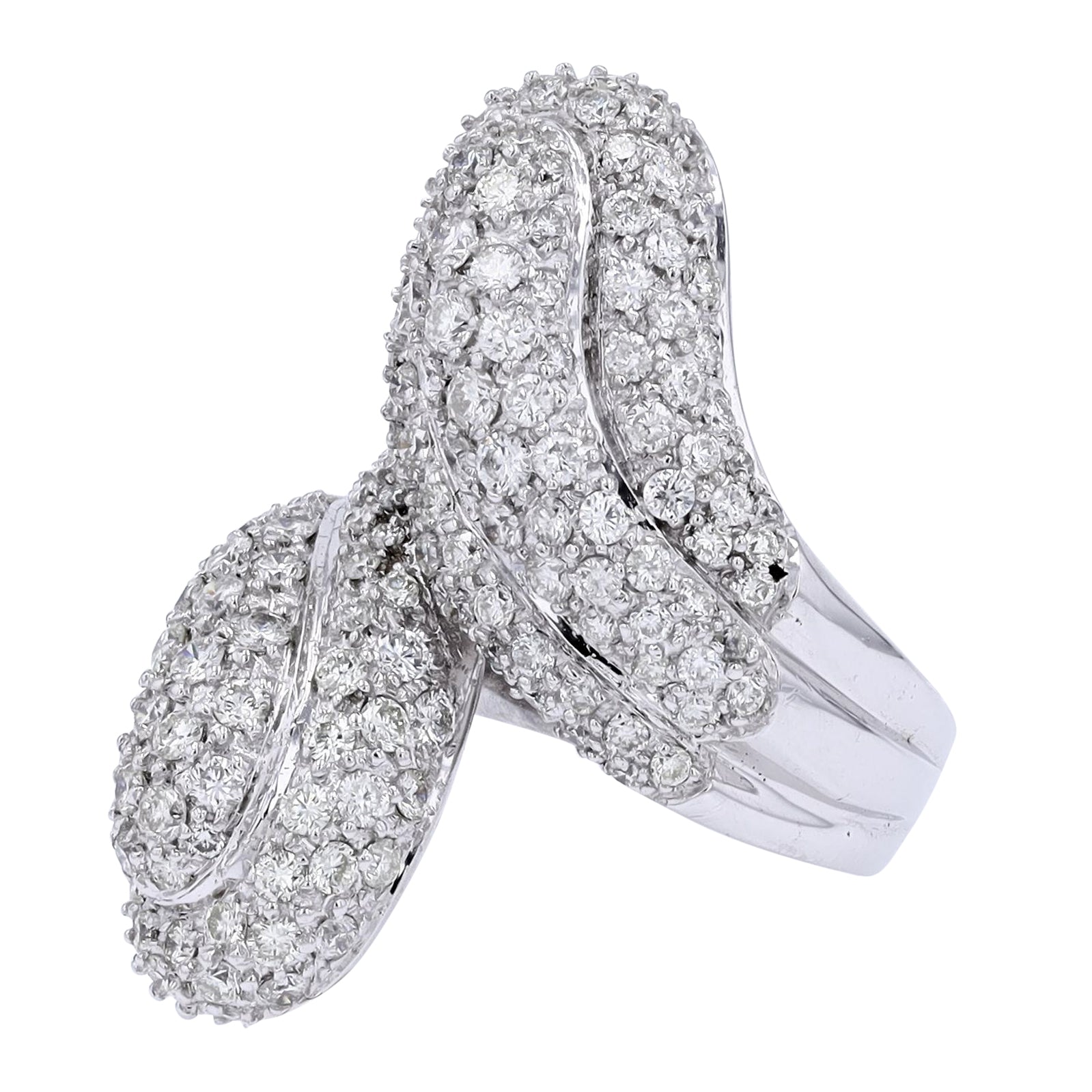 14K WG Diamond Bypass Ring