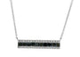 14K WG EFFY Black Diamond Bar Necklace