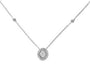 14K EFFY WG Oval 0.37 CT Diamond Cluster Necklace
