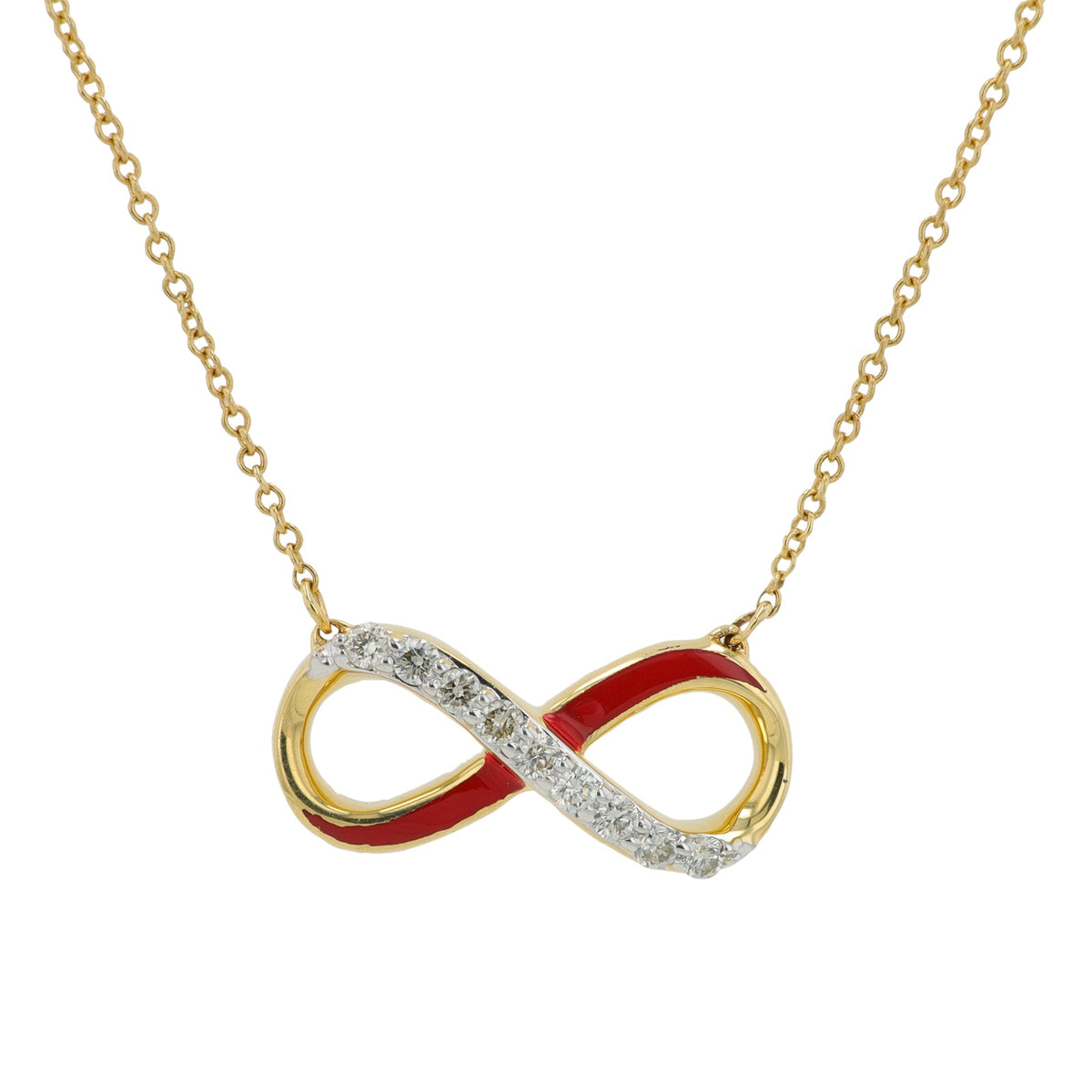 14K YG Enamel & Diamond Infinity Necklace<p><strong>More Colors Available</p></strong>