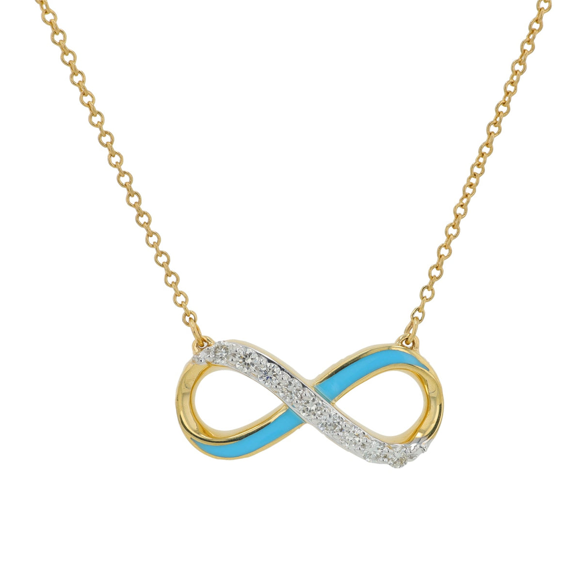 14K YG Enamel & Diamond Infinity Necklace<p><strong>More Colors Available</p></strong>
