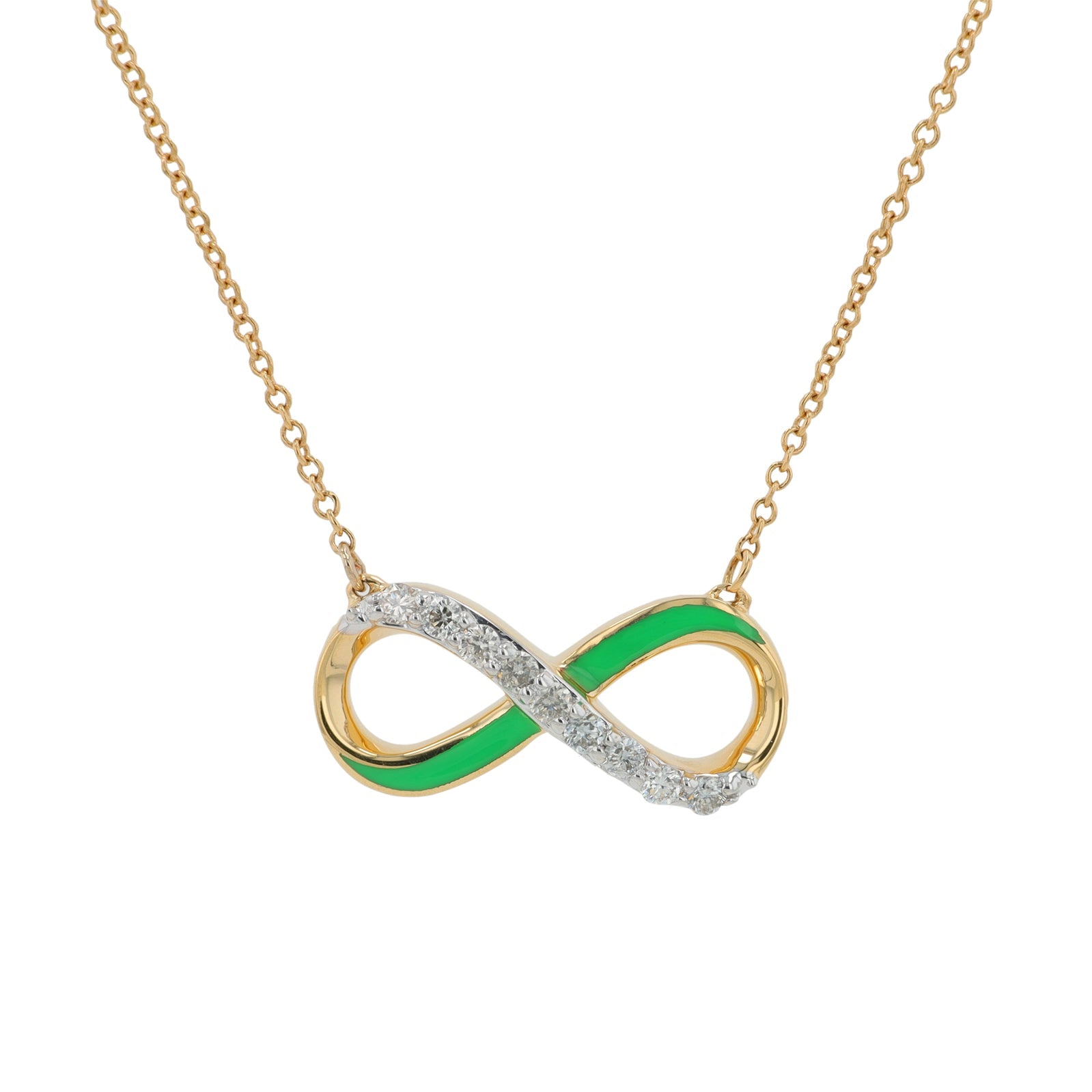 14K YG Enamel & Diamond Infinity Necklace<p><strong>More Colors Available</p></strong>