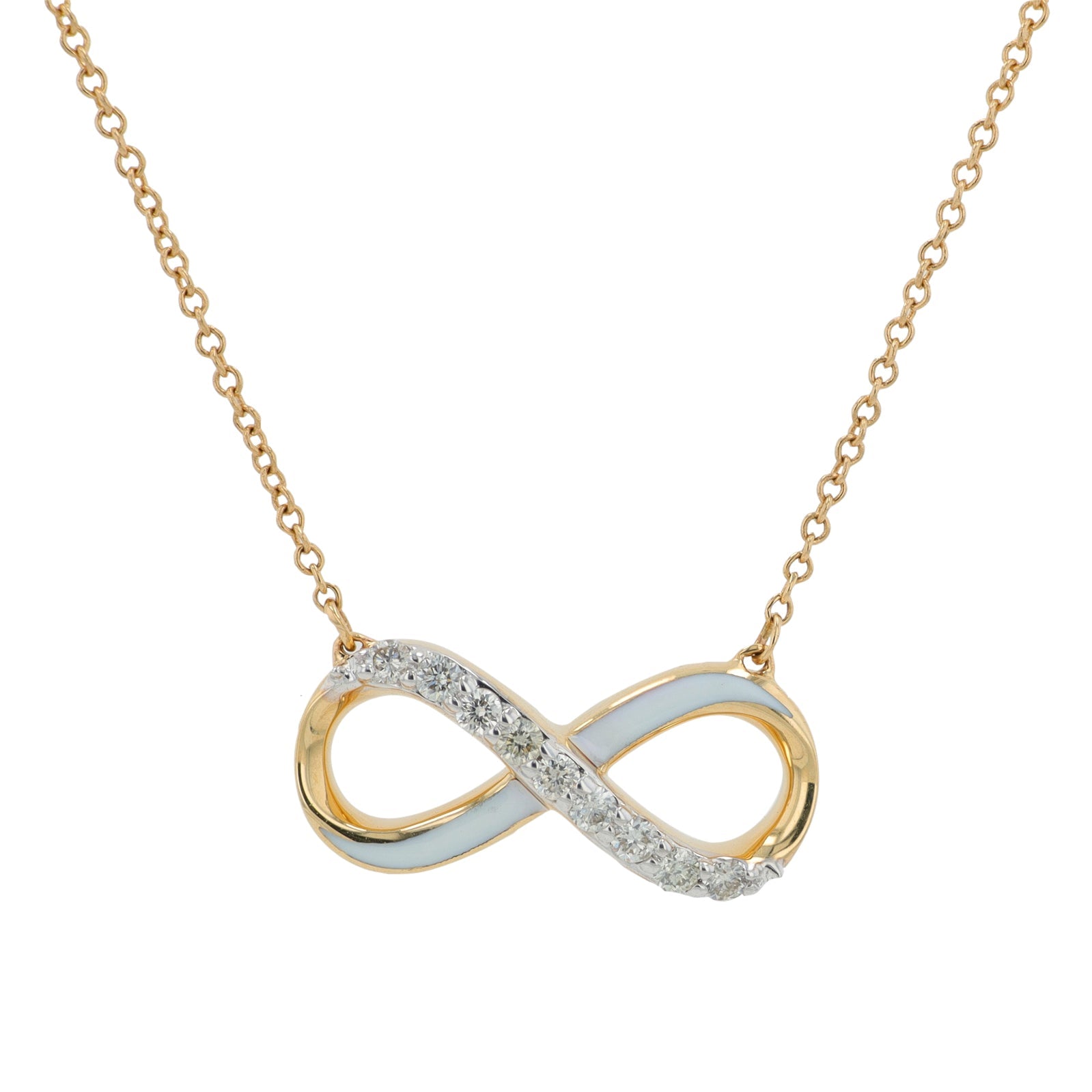 14K YG Enamel & Diamond Infinity Necklace<p><strong>More Colors Available</p></strong>