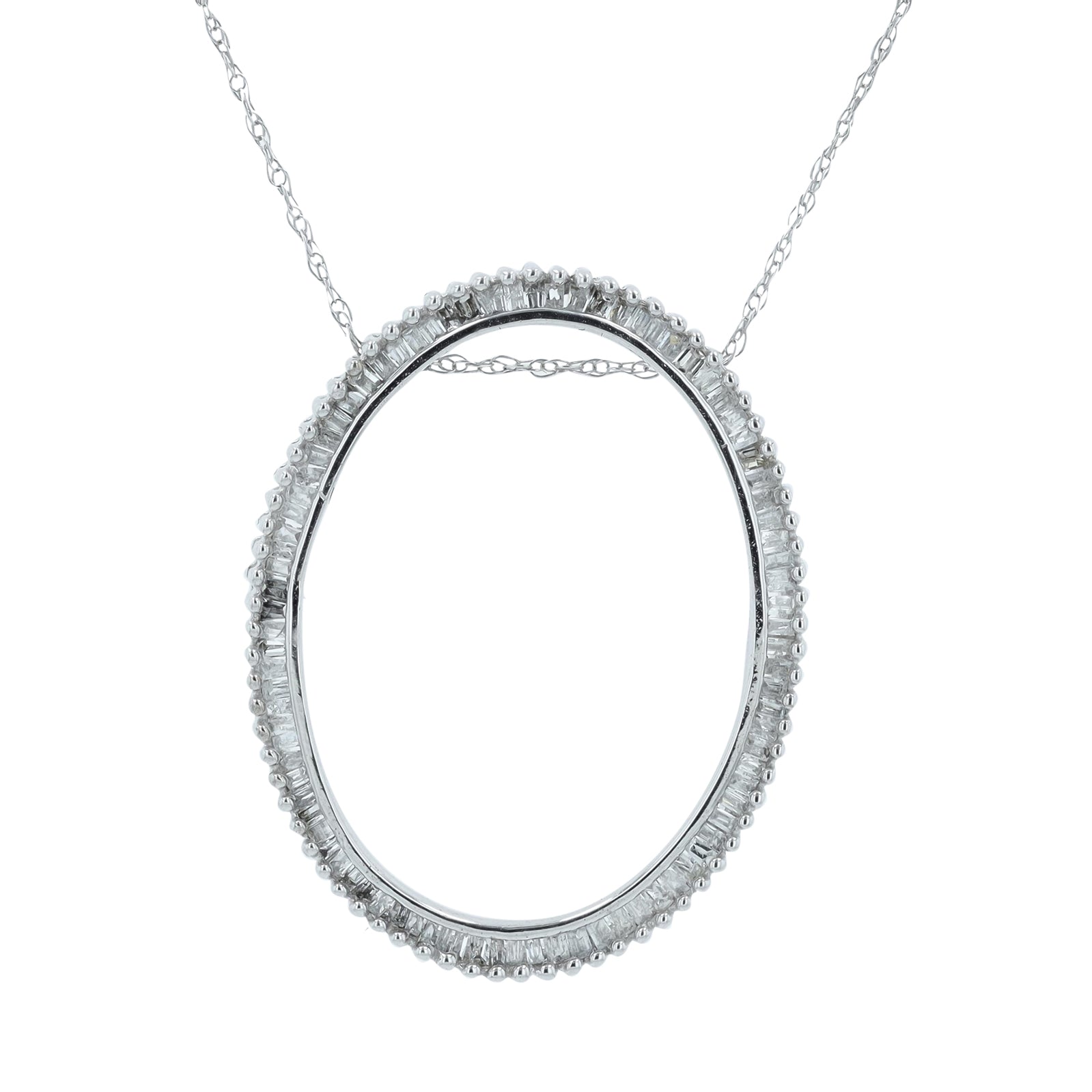 10K WG 1/2 CT Diamond Oval Pendant