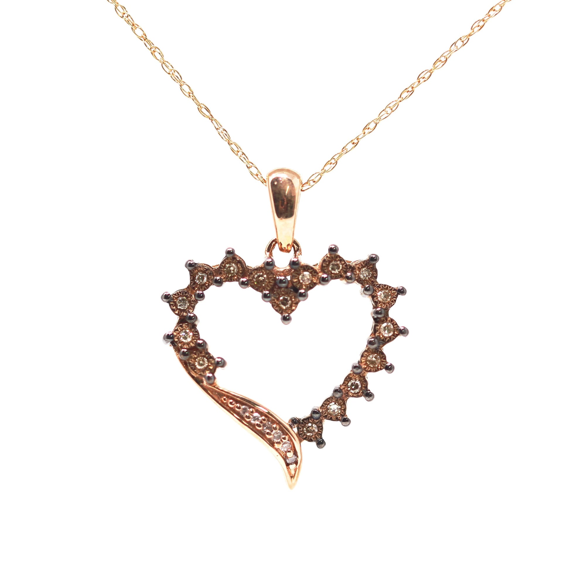 10K RG Heart Pendant
