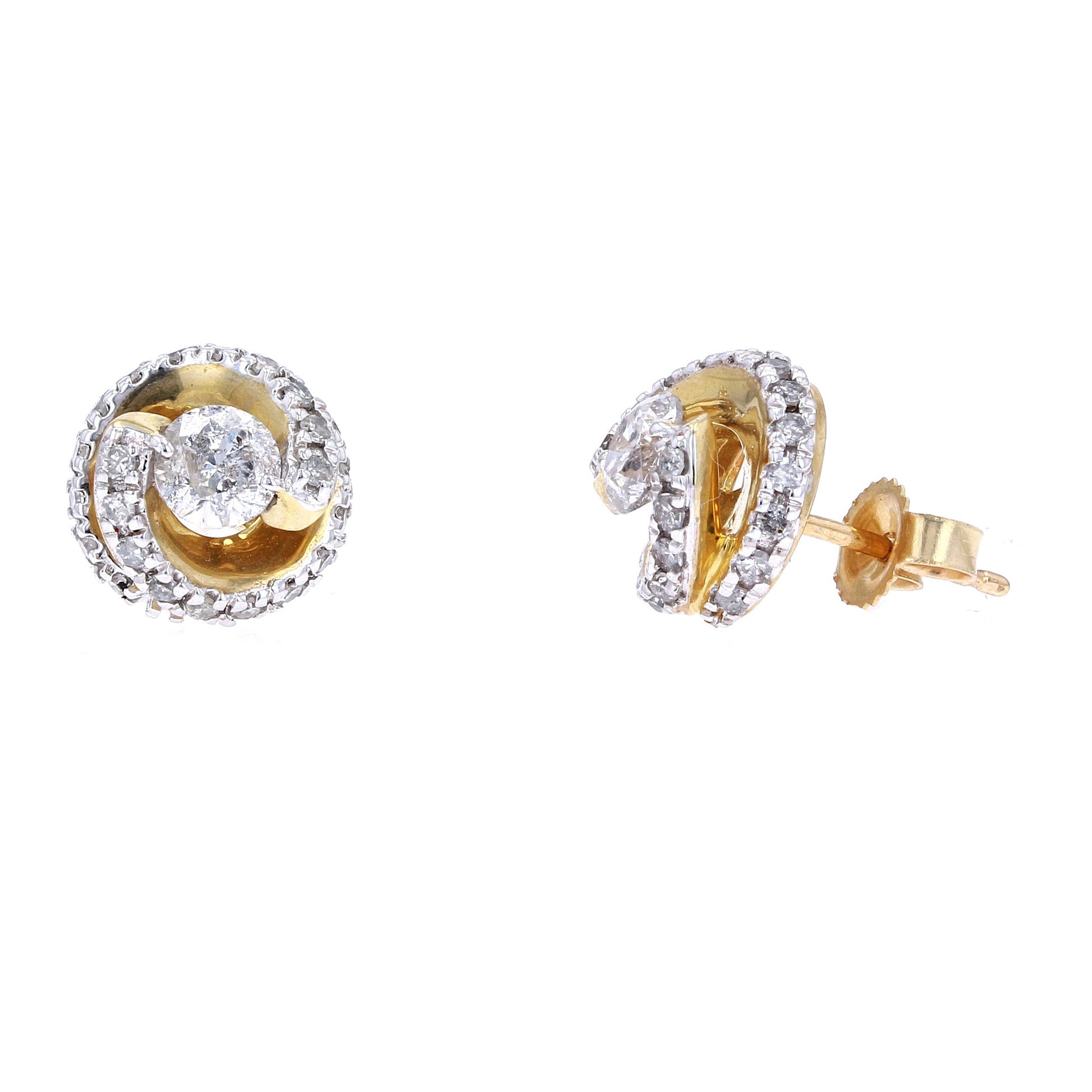 10K Twisted Diamond Studs<p><strong>More Colors Available</p></strong>