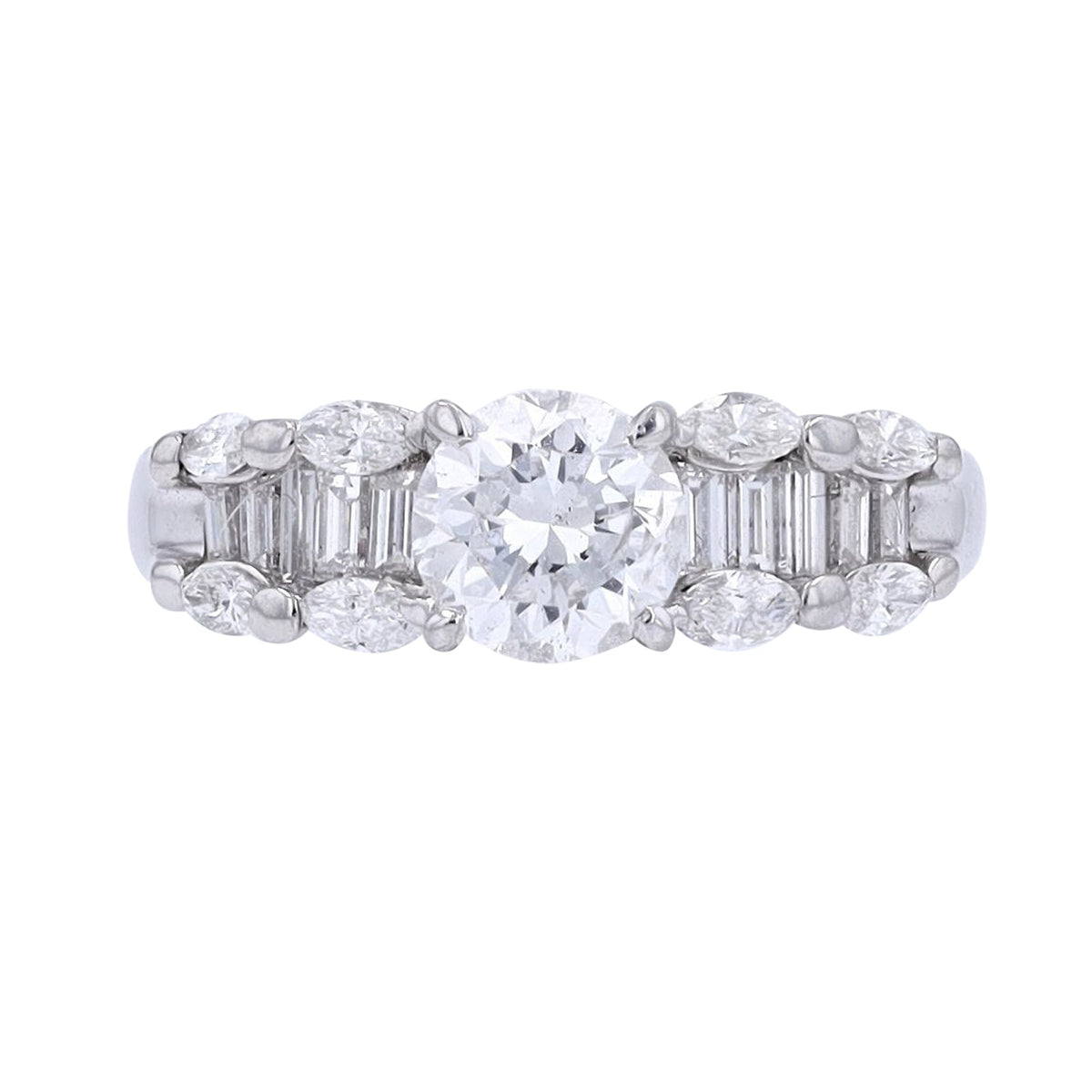 PT900 1.05 CT Center Diamond Engagement Ring