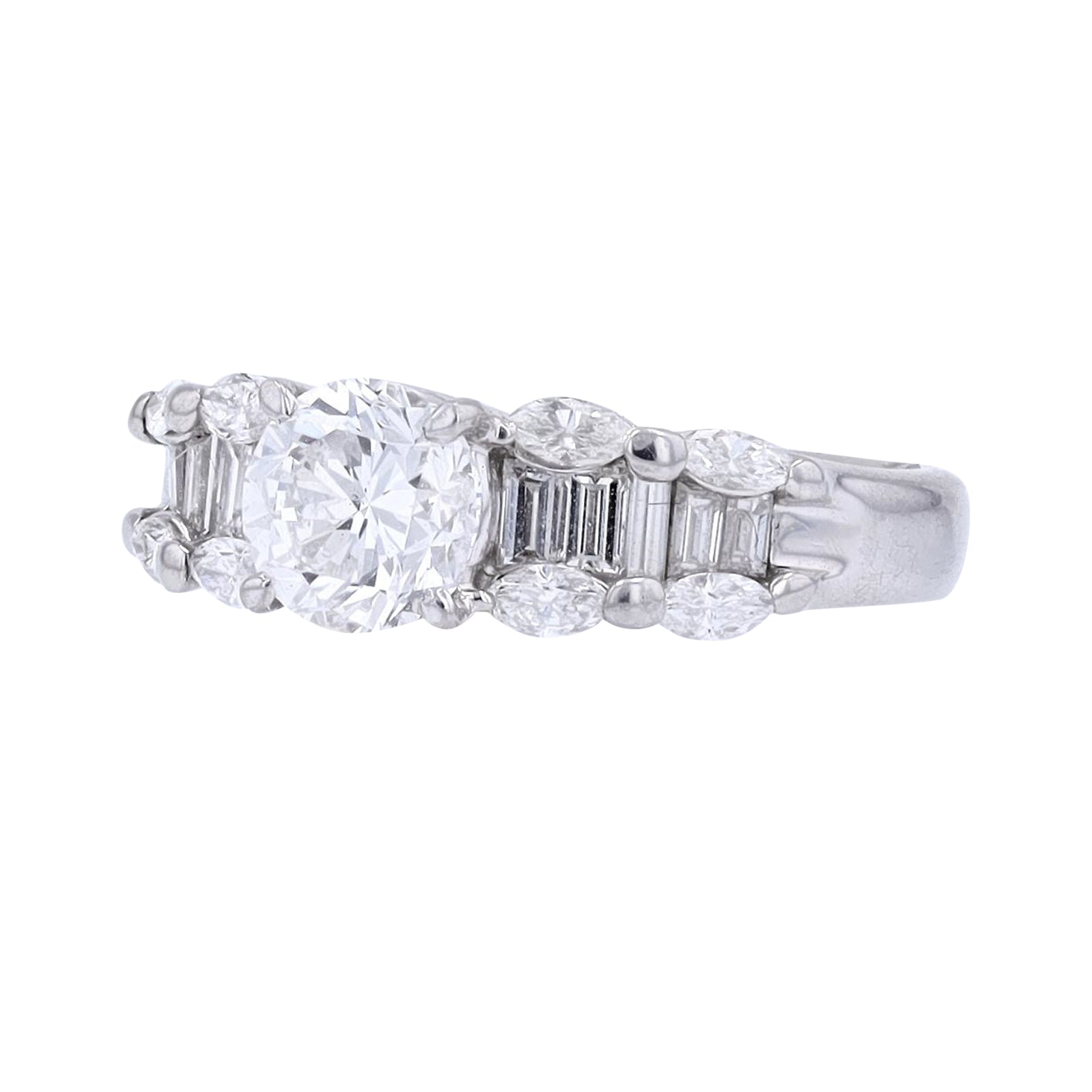 PT900 1.05 CT Center Diamond Engagement Ring