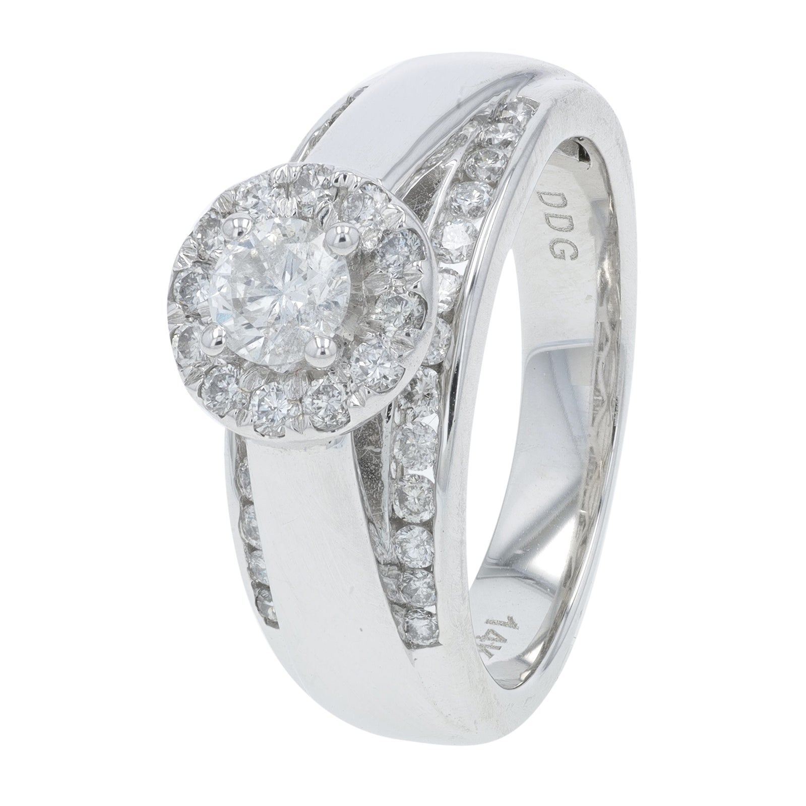 14K WG 1 CTW Diamond Engagement Ring