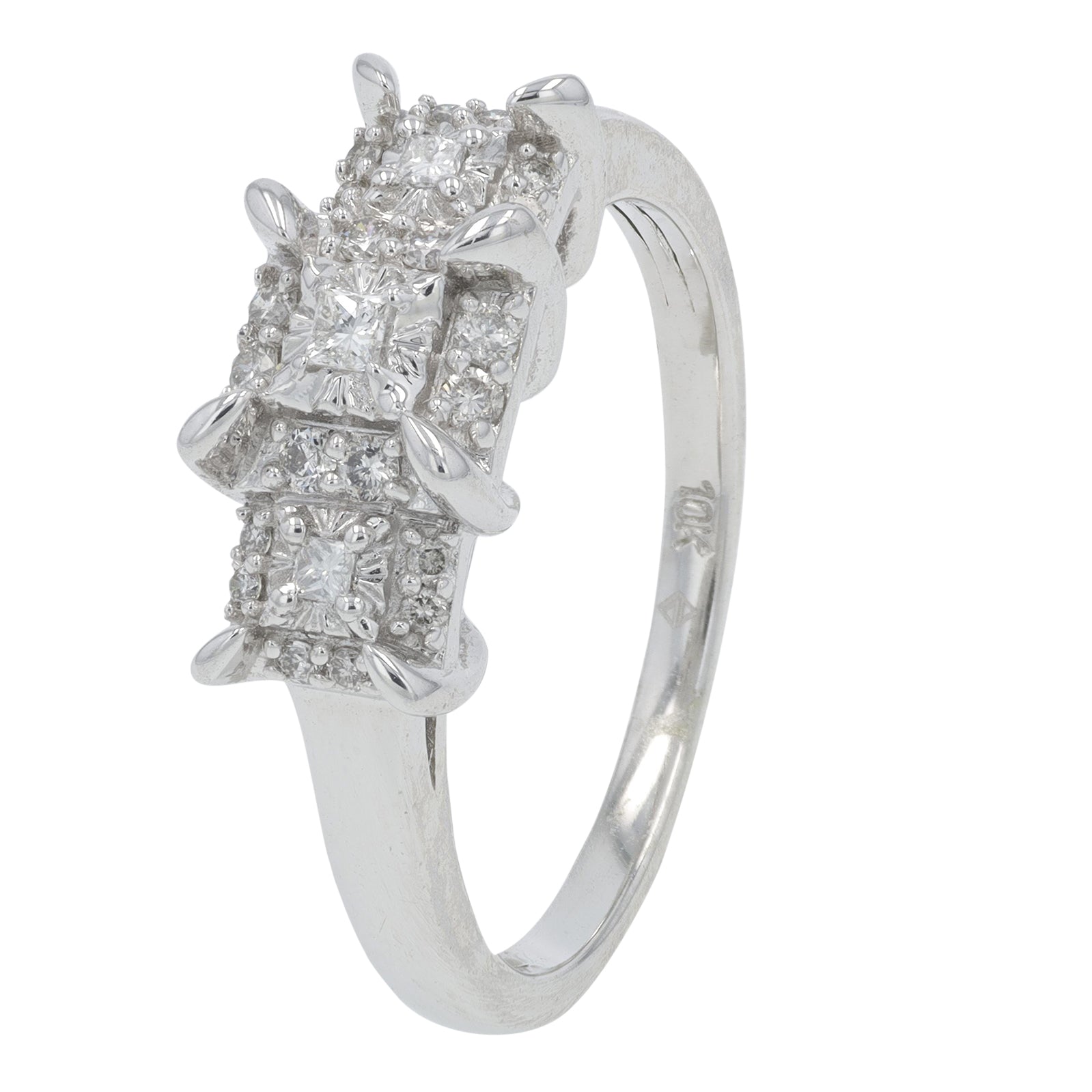 10K WG .25 CTW Diamond Engagement Ring