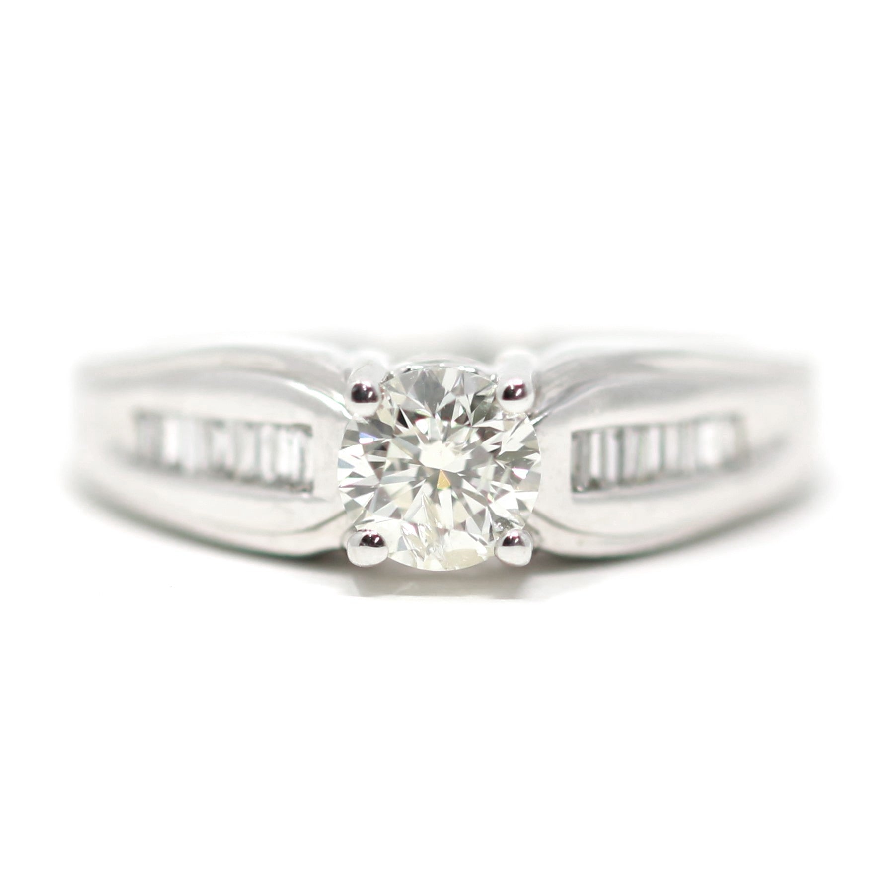 14K WG Solitaire Engagement Ring