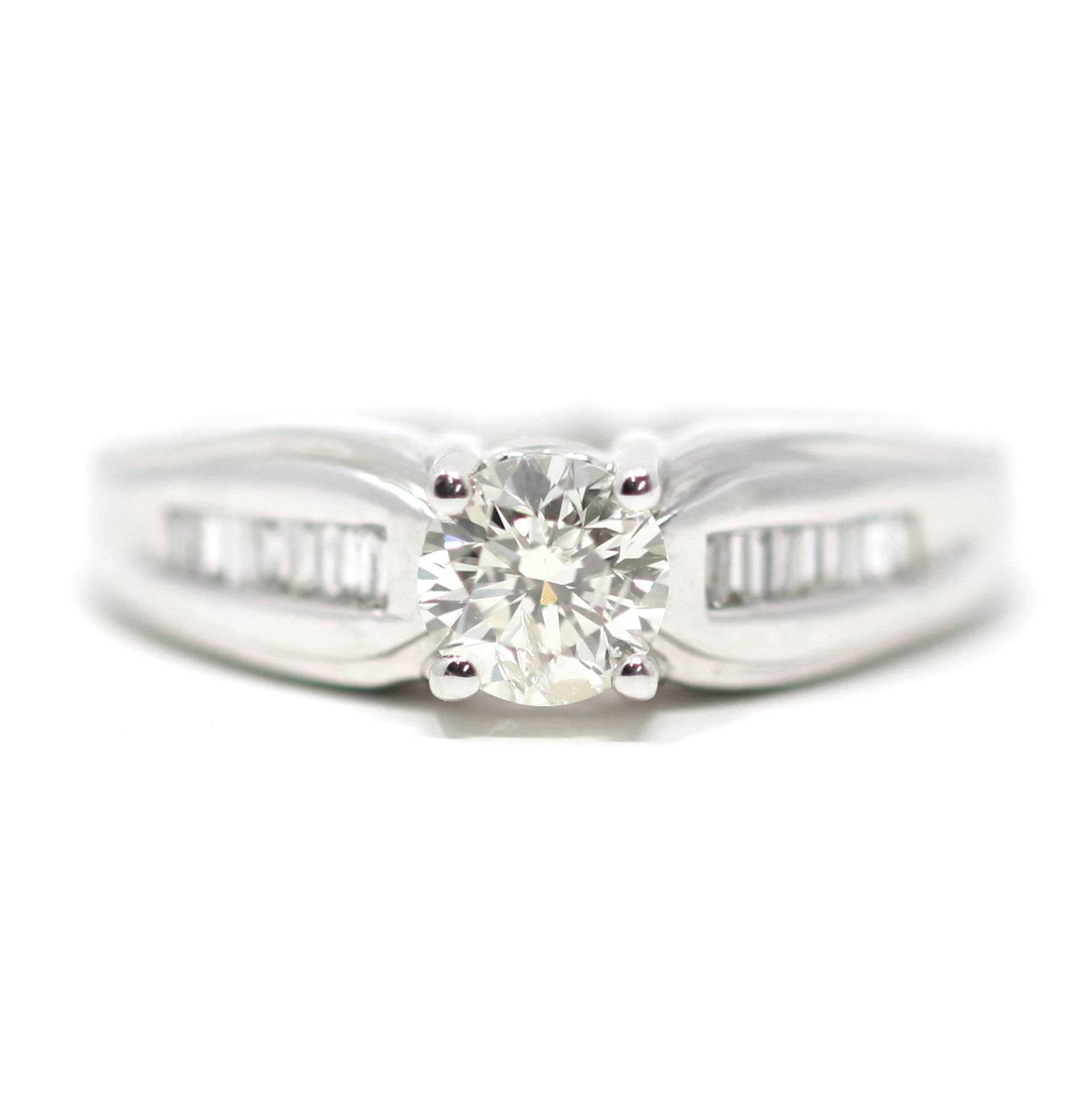 14K WG Solitaire Engagement Ring