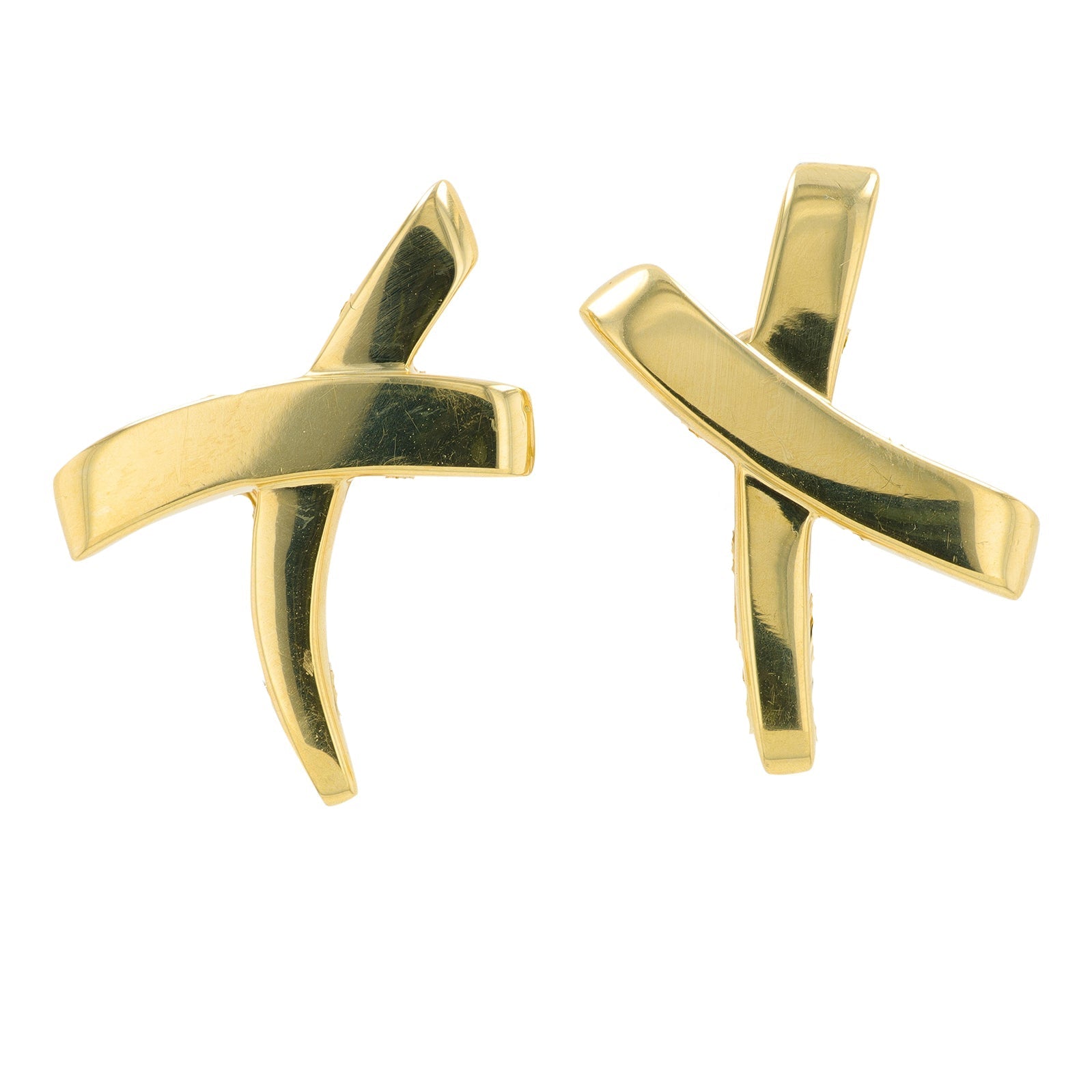 18K YG Tiffany & Co Paloma Picasso Graffiti 'X' Earrings