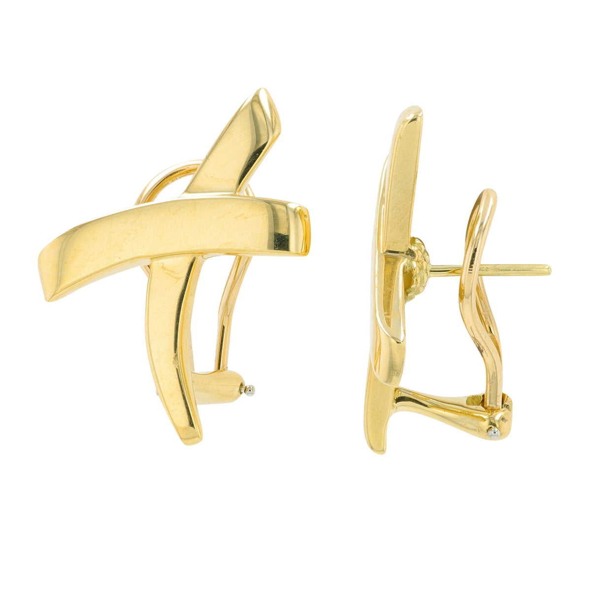 18K YG Tiffany & Co Paloma Picasso Graffiti 'X' Earrings