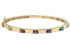 14K EFFY YG 2.20 CT Multicolor Gemstone Bangle