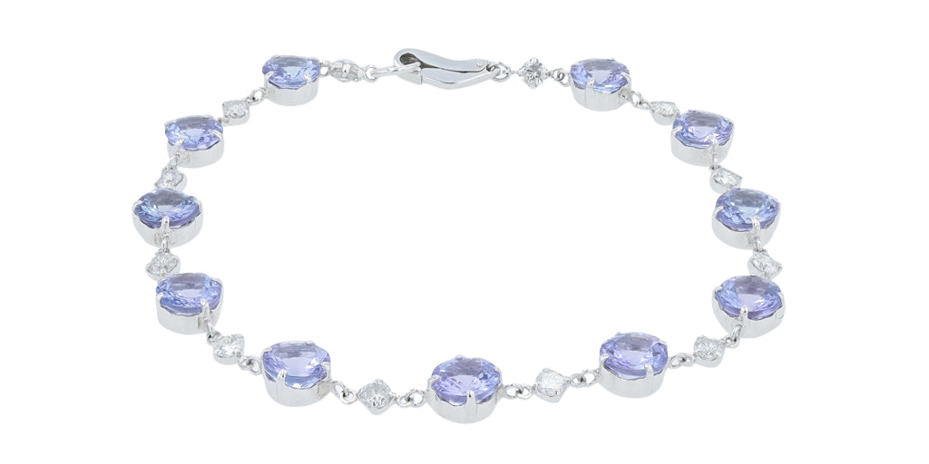 PT900 4.89 CTW Tanzanite Bracelet