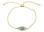 14K EFFY YG Sodalite Evil Eye Bolo Bracelet
