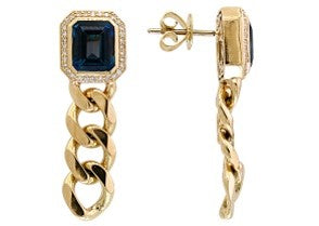 14K YG EFFY London Blue Topaz Earrings