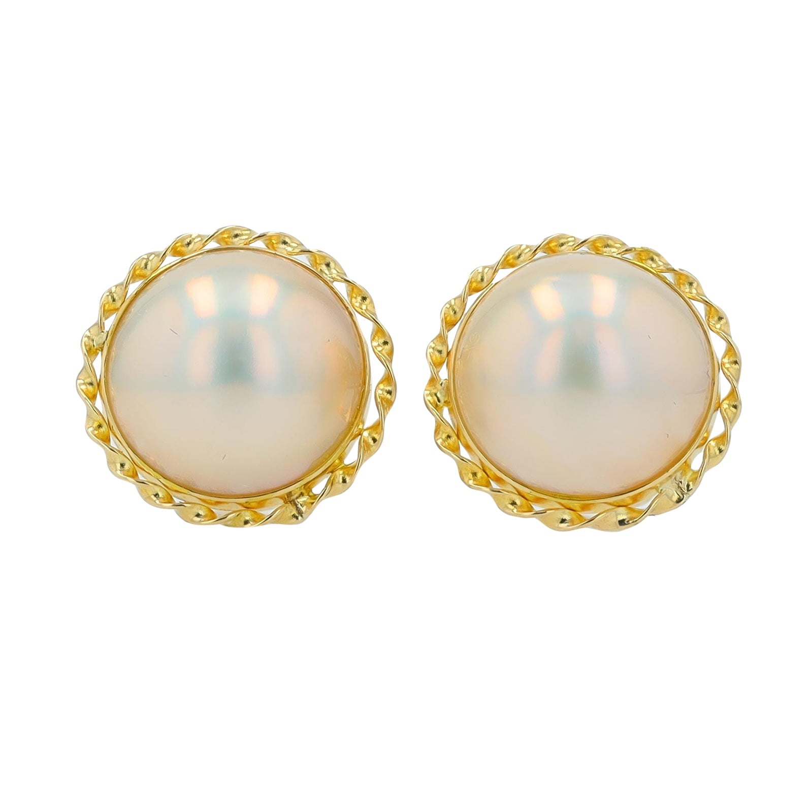 18K YG Pearl Earrings