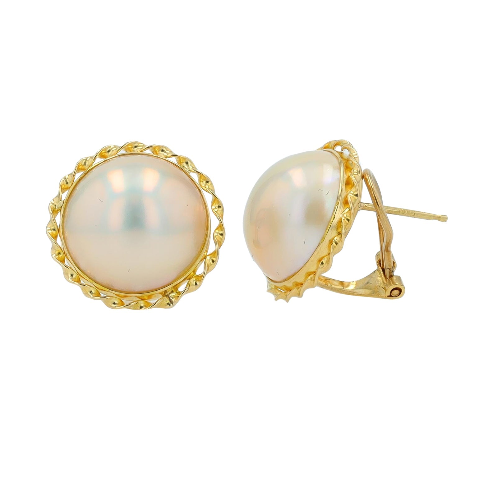 18K YG Pearl Earrings