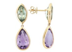 14K EFFY YG 10 CT Multicolor Earrings