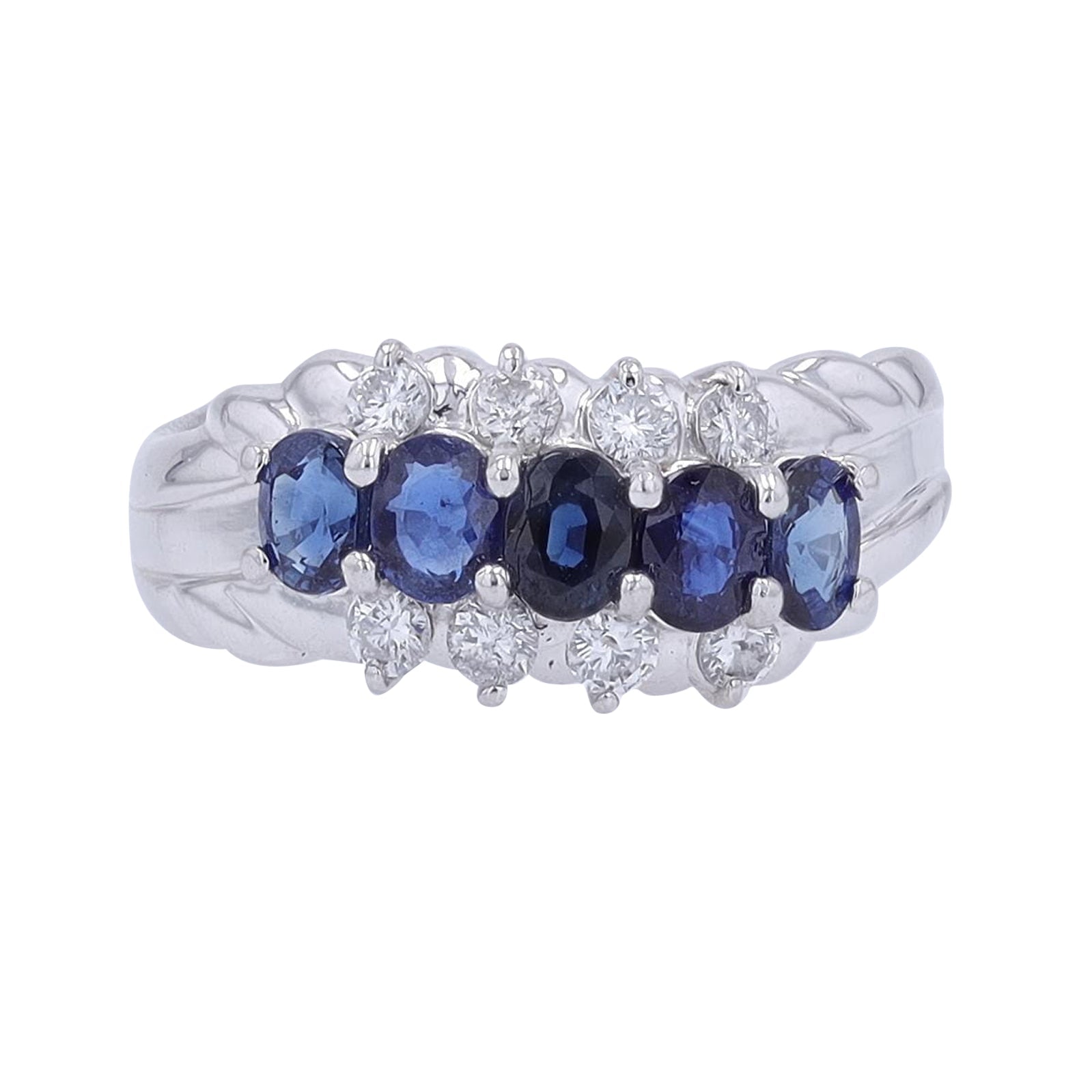 PT900 1.20 CT Sapphire Five Stone Ring