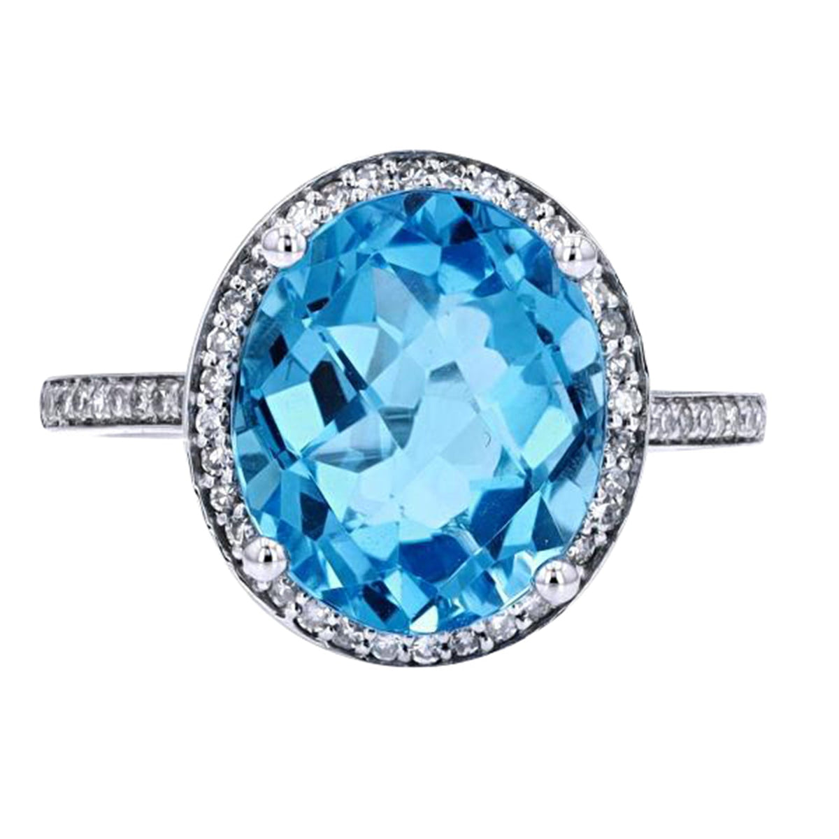 14K Checkerboard Cut Oval Topaz Ring<p><strong>More Colors Available</p></strong>