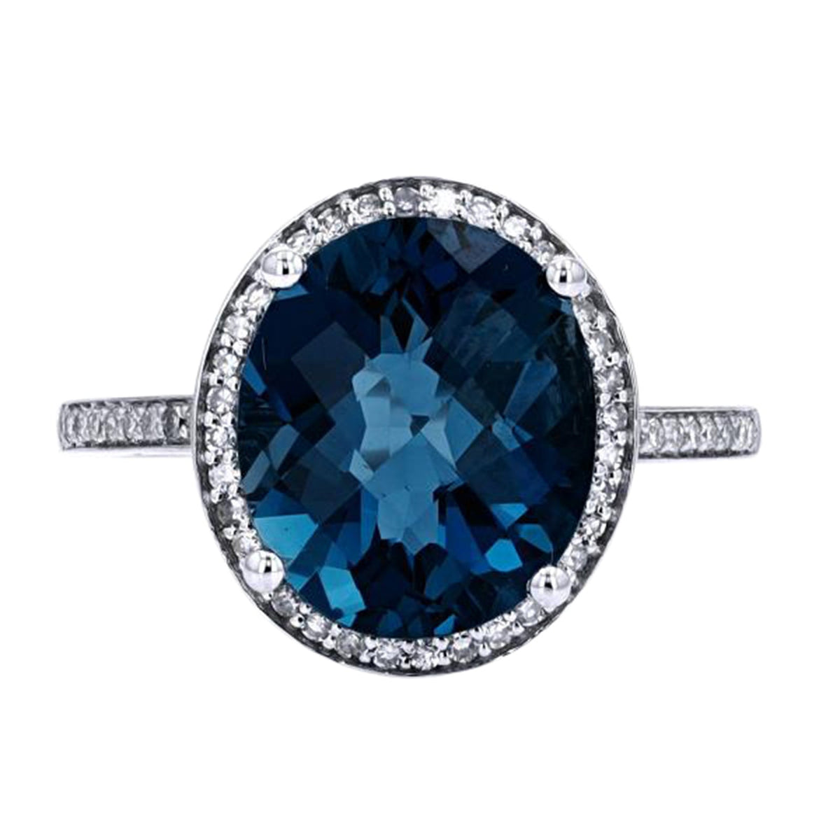 14K Checkerboard Cut Oval Topaz Ring<p><strong>More Colors Available</p></strong>