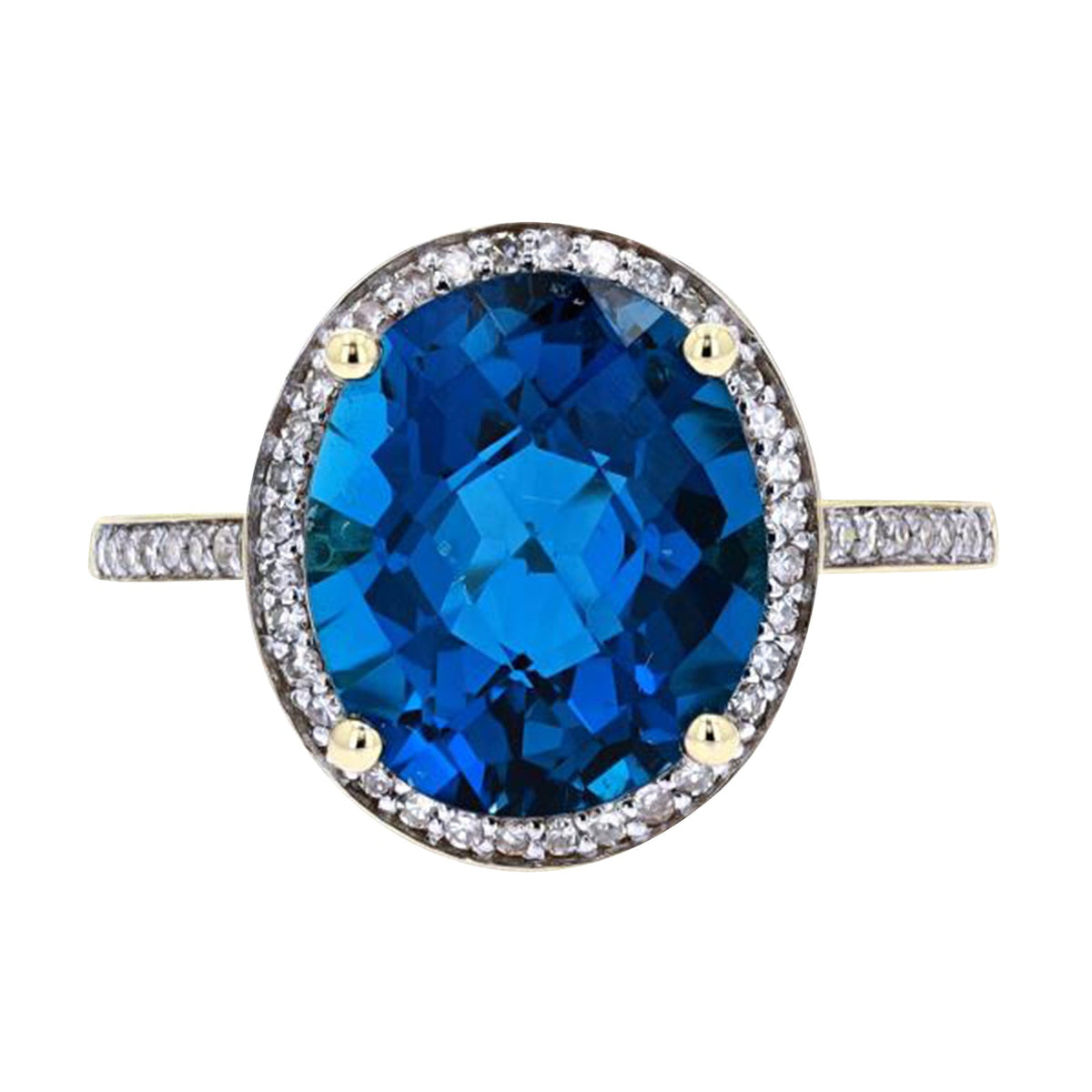 14K Checkerboard Cut Oval Topaz Ring<p><strong>More Colors Available</p></strong>