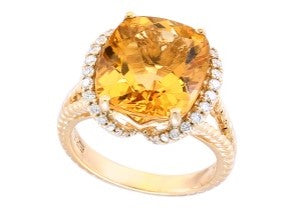 14K YG EFFY Citrine Ring