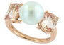14K EFFY RG Freshwater Pearl Center Three Stone Ring