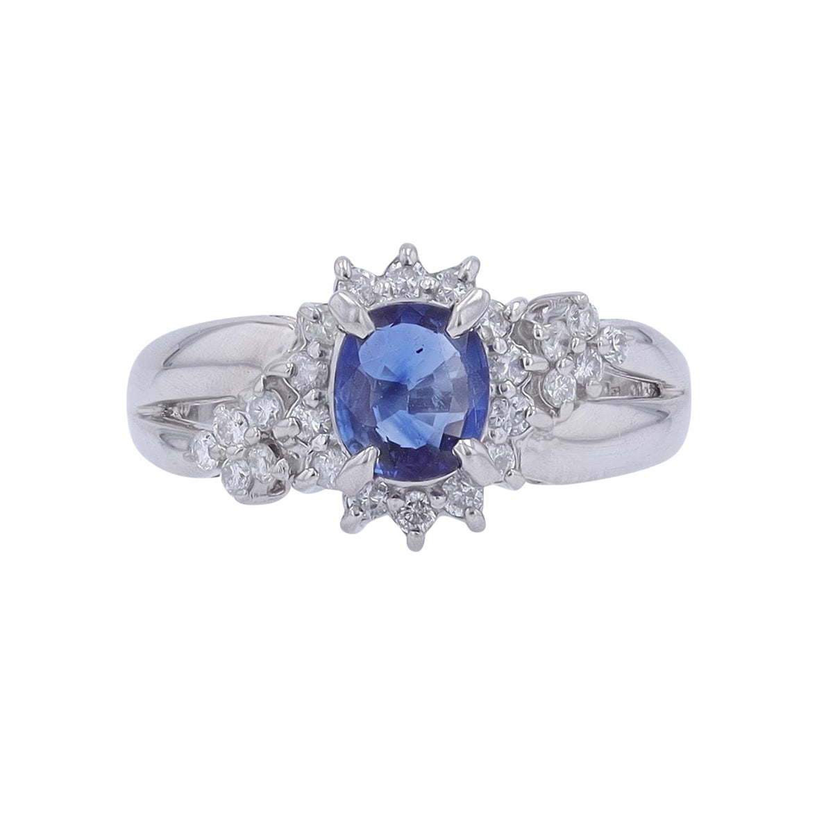PT900 0.83 CT Sapphire Halo Ring