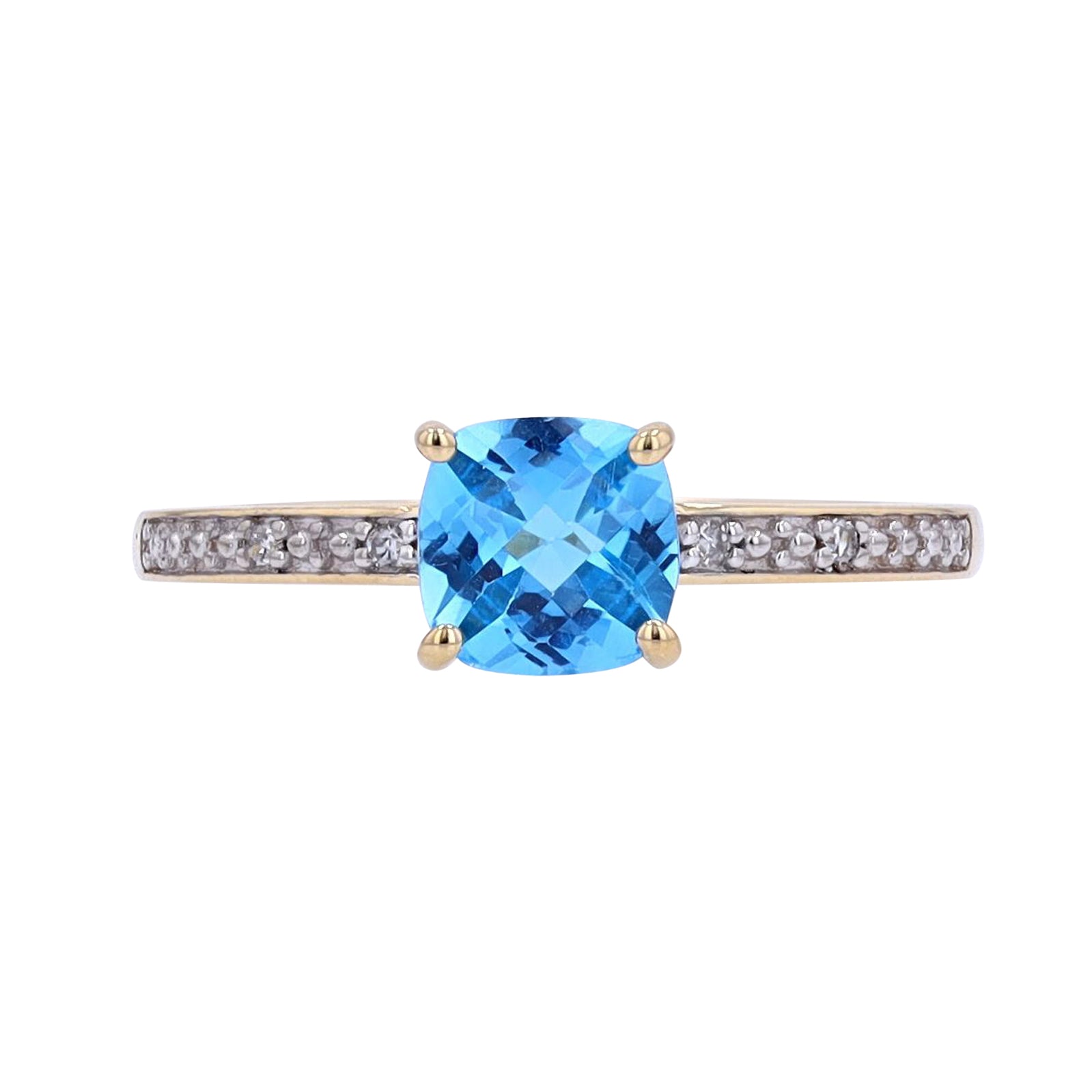 14K YG Cushion Cut Solitaire Gemstone Ring<p><strong>More Colors Available</p></strong>