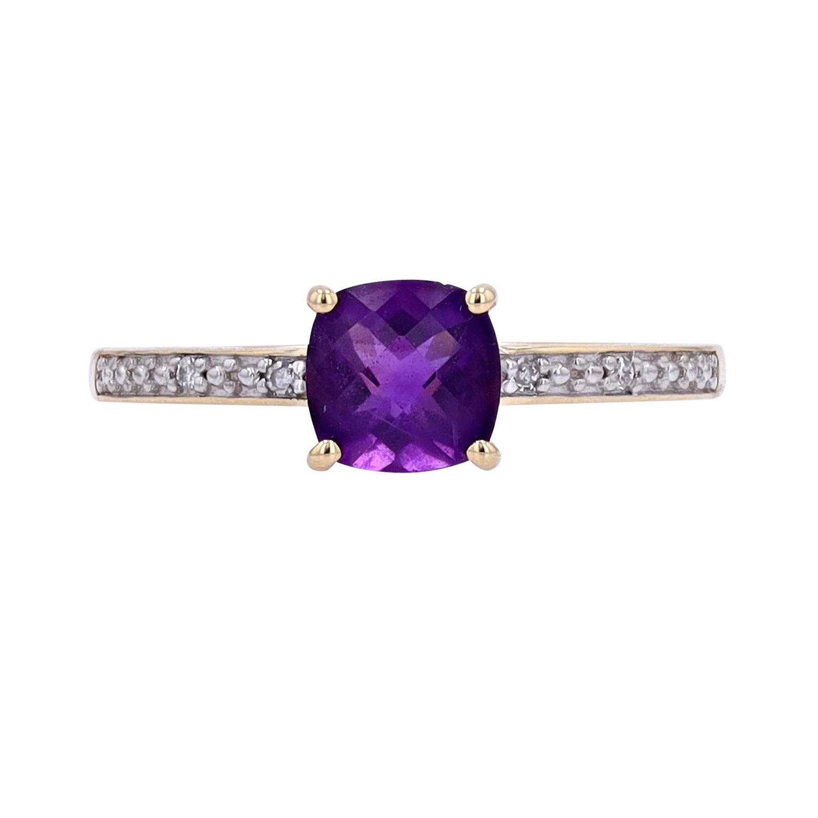 14K YG Cushion Cut Solitaire Gemstone Ring<p><strong>More Colors Available</p></strong>