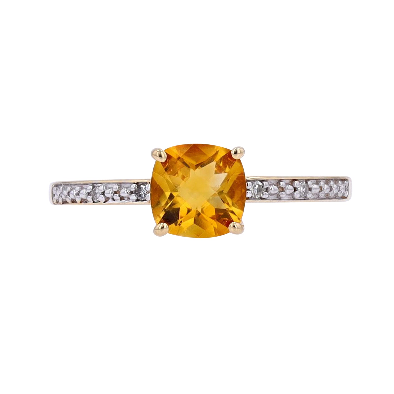 14K YG Cushion Cut Solitaire Gemstone Ring<p><strong>More Colors Available</p></strong>