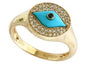 14K EFFY YG Turquoise Evil Eye Ring