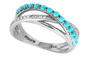 14K EFFY WG Turquoise Cross Over Ring