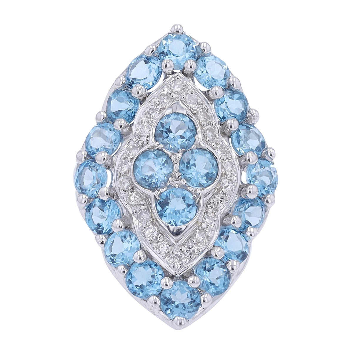 18K WG 5.83 CT Blue Topaz Ring