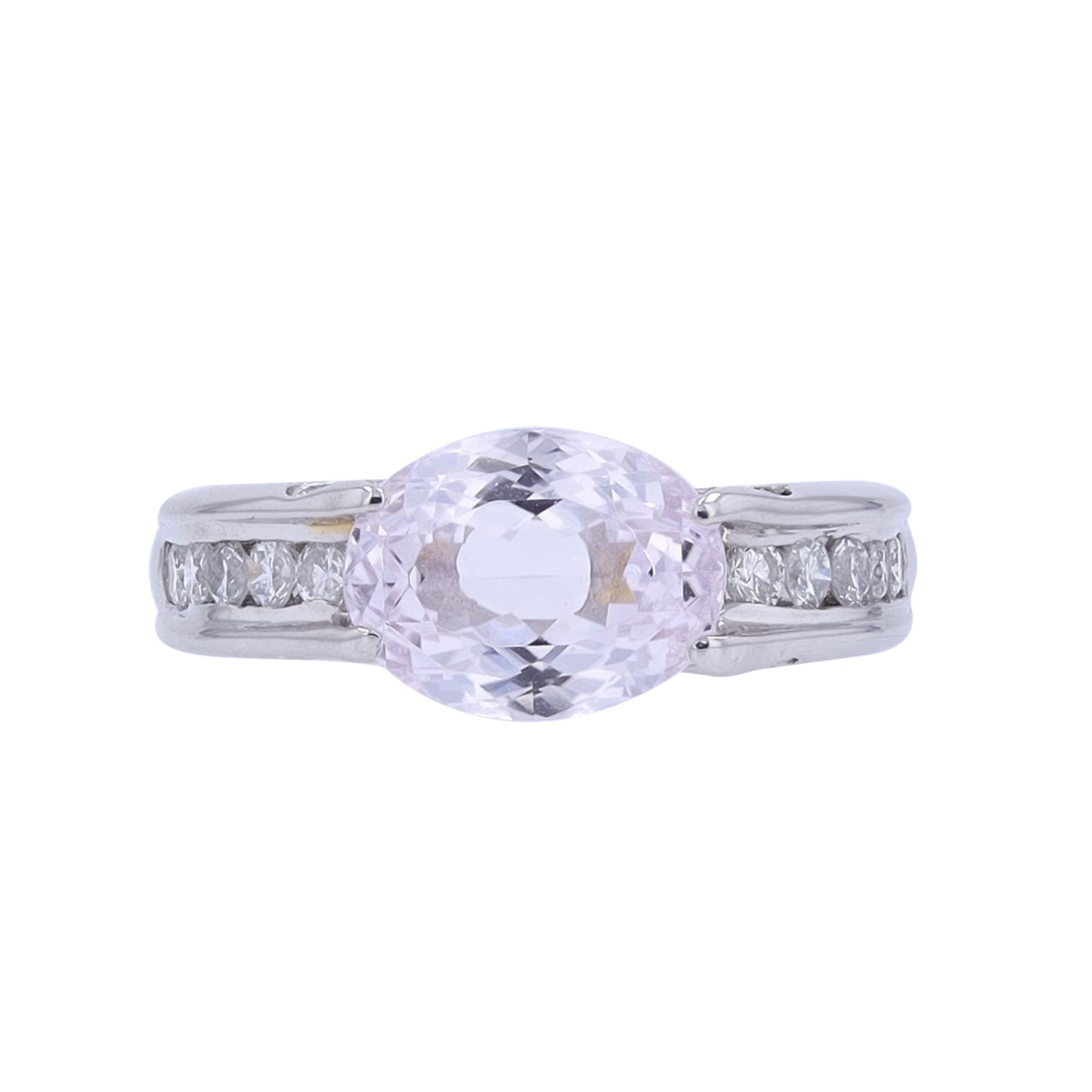 PT900 3.50 CT Pink Amethyst Oval Center Ring